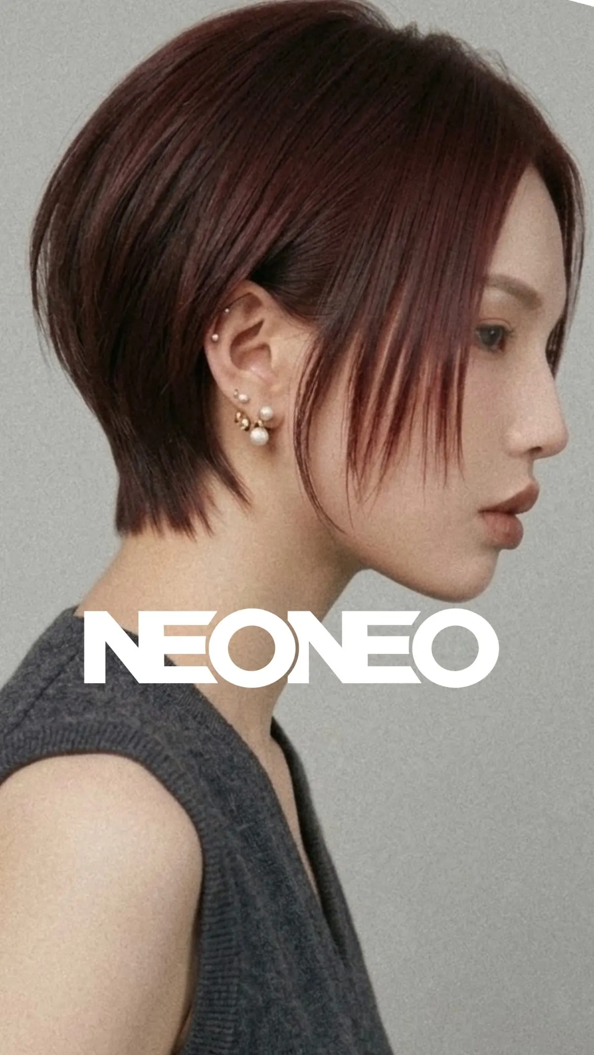 NEO HAIR 髮型作品海報：紅棕色短髮造型